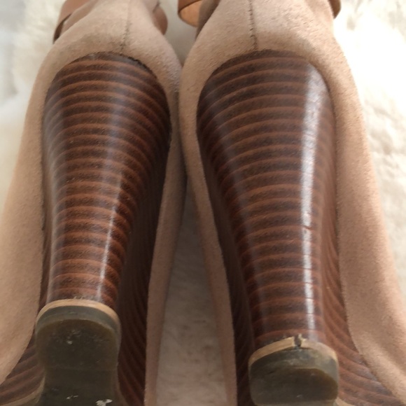 ZIGI SOHO • “STRUT” Wedge Faux Suede Booties with Gold Buckle Ankle Strap - Picture 13 of 16